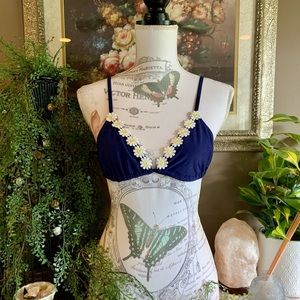 Flower decal bikini top